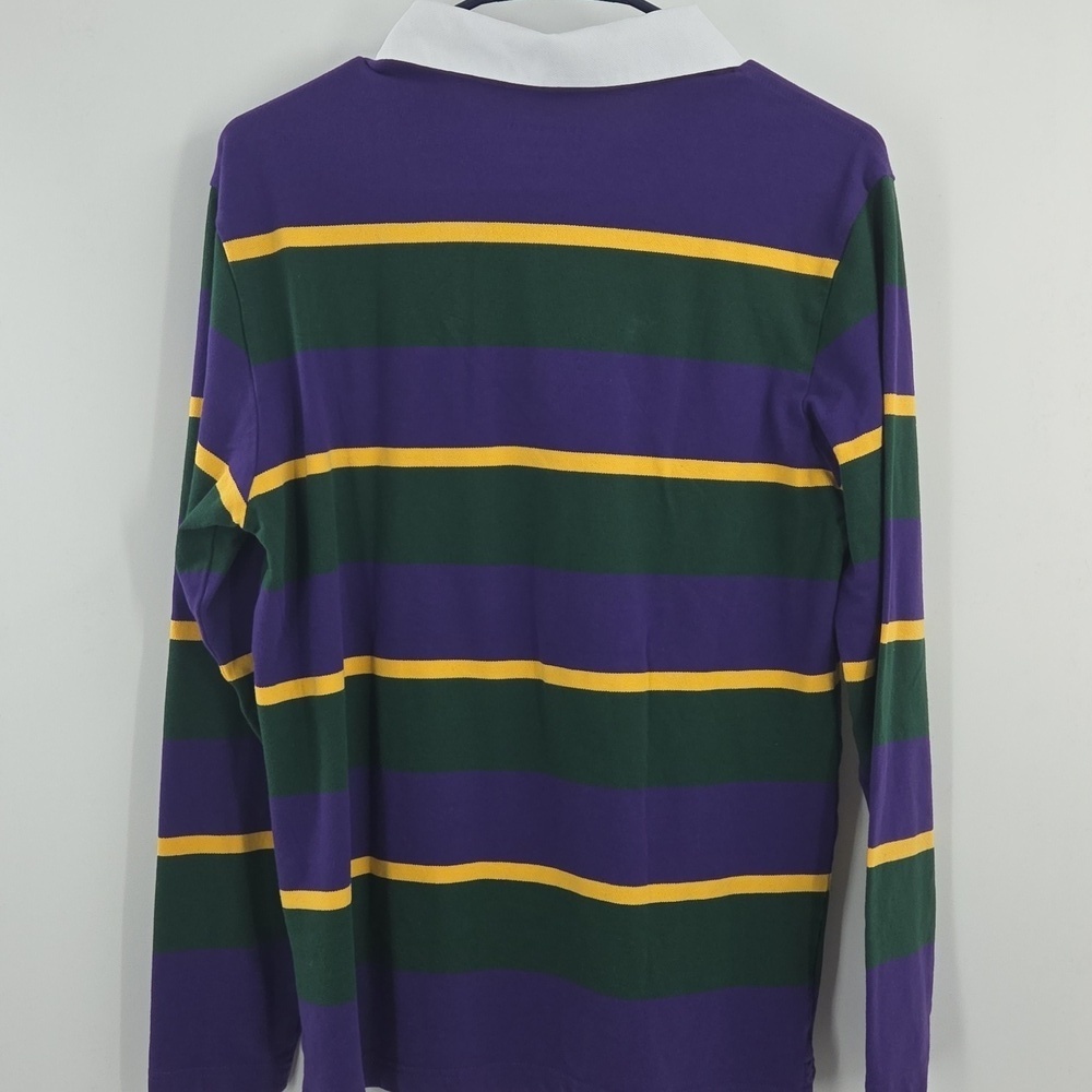 Striped Purple and Green Men's Shirt - Picture 12 of 16